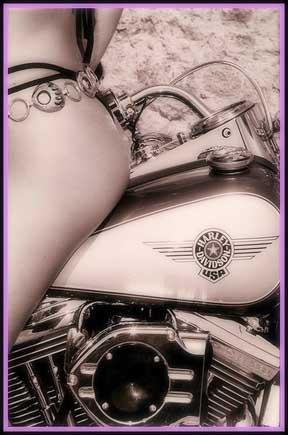 BIKINI MOTORCYCLE METAL SIGN