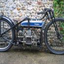 VINTAGE BLUE DOUGLAS MOTORCYCLE HEAVY METAL SIGN