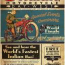 VINTAGE INDIAN 110TH ANNIVERSARY MOTORCYCLE HEAVY METAL SIGN