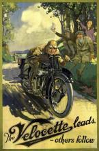 VELOCETTE MOTORCYCLE HEAVY METAL SIGN