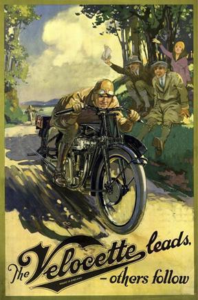 VELOCETTE MOTORCYCLE HEAVY METAL SIGN