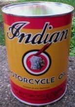 INDIAN MOTORCYCLE YELLOW RED OIL CAN NEW EMPTY
