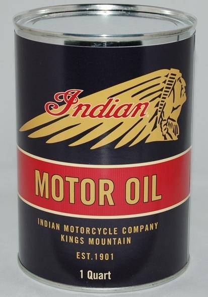 INDIAN MOTORCYCLE BLACK METAL OIL CAN 32 FL. OZ.