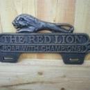 RED LION LICENSE PLATE SIGN CAST IRON