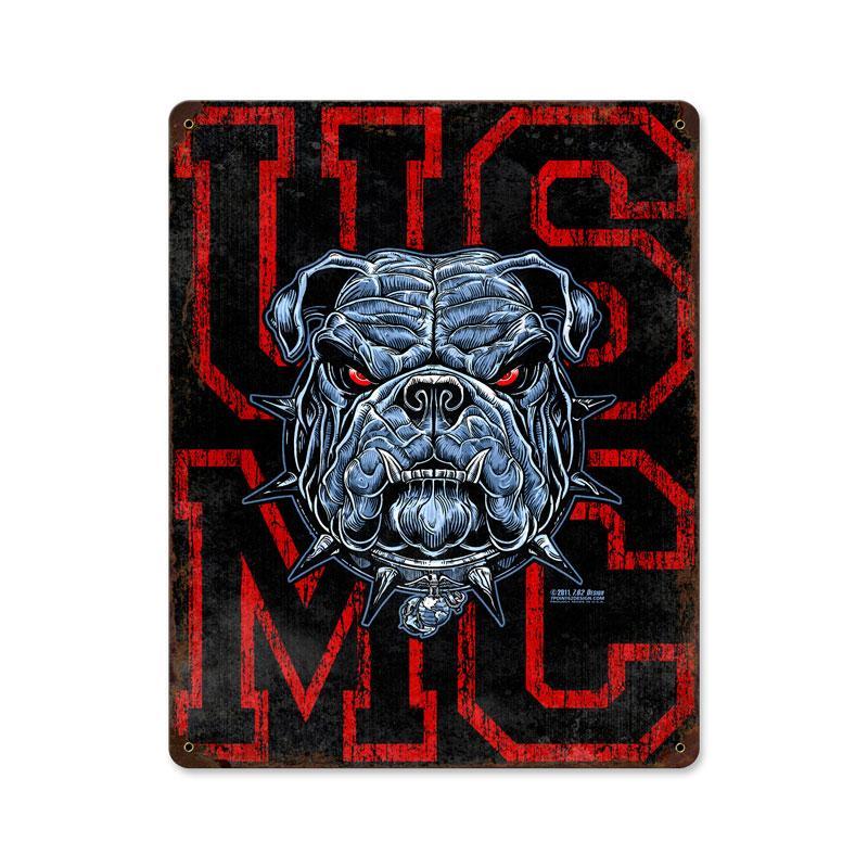 USMC BULL DOG HEAVY METAL SIGN