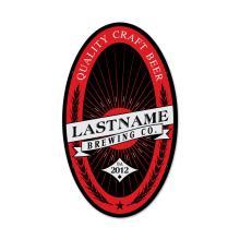 PERSONALIZED BREWING COMPANY YOUR LAST NAME OVAL METAL SIGN
