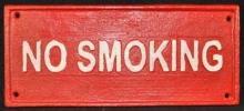 RED NO SMOKING SIGN CAST IRON