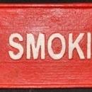 RED NO SMOKING SIGN CAST IRON