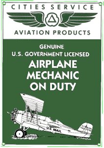 CITIES SERVICE AVIATION PRODUCTS SIGN AIRPLANE SIGNS C