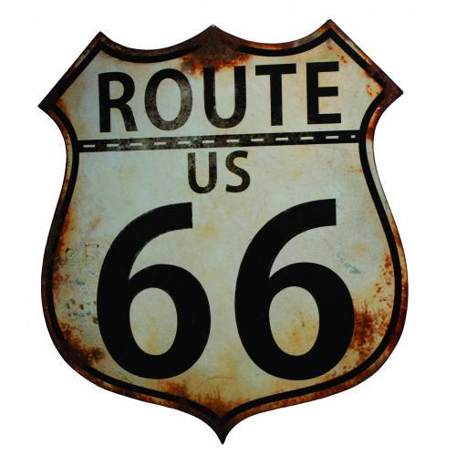 ROUTE US 66 LARGE HEAVY METAL SIGN