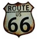 ROUTE US 66 LARGE HEAVY METAL SIGN