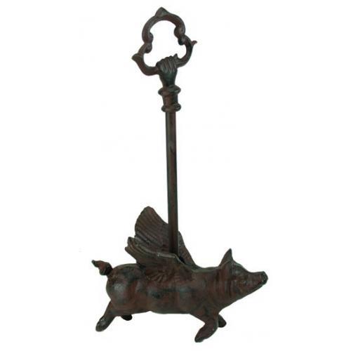 FLYING PIG PORTER DOOR STOP CAST IRON