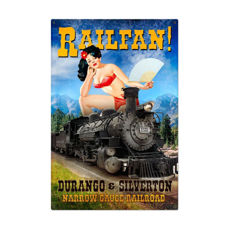 RAILFAN HEAVY METAL SIGN 36 INCH STEEL SIGN CAFE RESTAURANT HOME DECOR