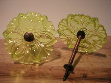 VASELINE CURTAIN DRAPERY TIE BACKS ONE PAIR GLASS