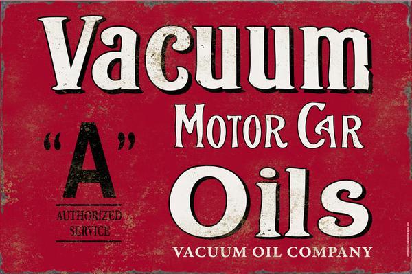 VACUUM MOTOR CAR OILS HEAVY METAL SIGN