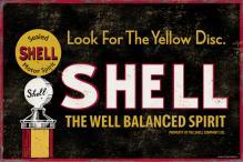 SHELL WELL BALANCED SPIRIT HEAVY METAL SIGN
