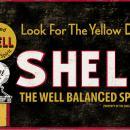 SHELL WELL BALANCED SPIRIT HEAVY METAL SIGN