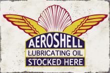 AEROSHELL LUBRICATING OIL HEAVY METAL SIGN