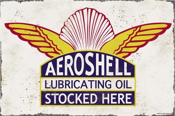 AEROSHELL LUBRICATING OIL HEAVY METAL SIGN