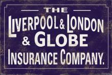 LIVERPOOL LONDON GLOBE INSURANCE COMPANY HEAVY METAL SIGN