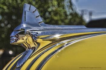 ONE 1950'S CHROME PONTIAC HOOD ORNAMENT SIGN