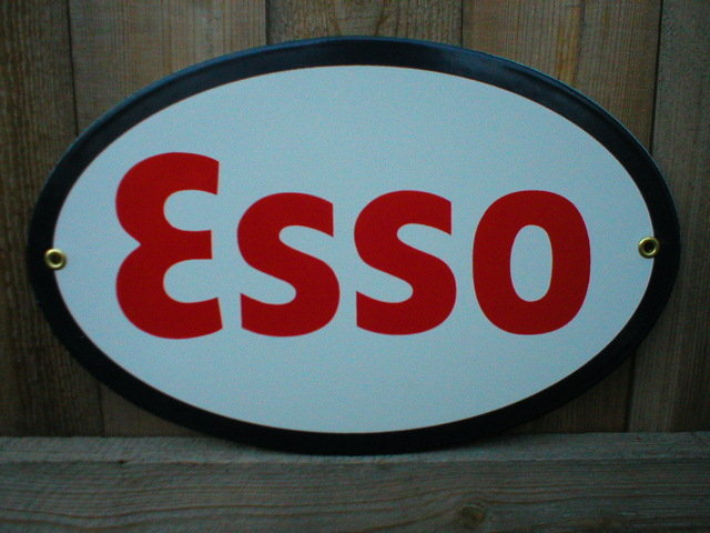 ESSO OVAL PORCELAIN COAT SIGN