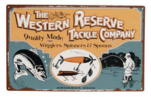 THE WESTERN RESERVE TACKLE CO SIGN METAL FISHING SIGNS