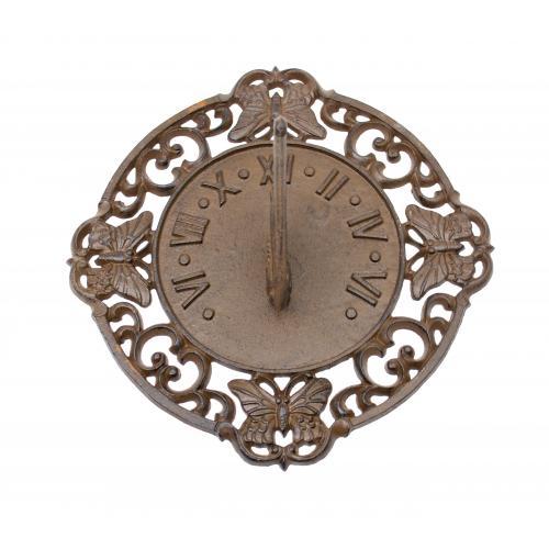 CAST IRON BUTTERFLY SUNDIAL RUSTIC