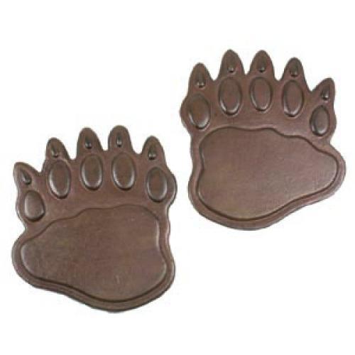 BEAR PAW PRINTS RUSTIC STEPPING STONE CAST IRON