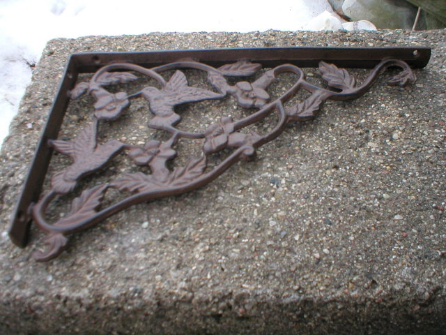 ONE PAIR RUSTIC HUMMINGBIRD SHELF BRACKETS WALL DECOR H