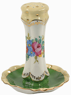 LIMOGES PORCELAIN SAUCER HATPIN HOLDER COLLECTOR GLASS