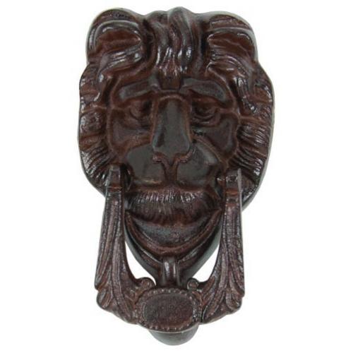 LION DOOR KNOCKER RUSTIC CAST IRON