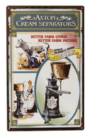 AXTON CREAM SEPARATORS HEAVY TIN SIGN RETRO FARM SIGNS