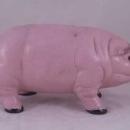 PINK FAT PIG BANK STANDING CAST IRON GLASS EYES