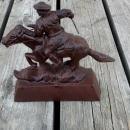 WINCHESTER HORSE RIDER FOUNDRY STATUE CAST IRON COIN BANK METAL UNUSUAL DIFFERENT