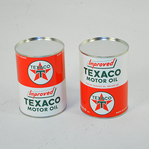 NEW TEXACO T STAR motor oil can ALL METAL PAINTED sealed empty 32 FLUID OZ