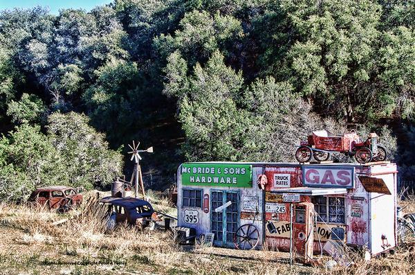 McBRIDE AND SONS HARDWARE STORE gas service station METAL SIGN
