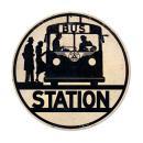 BUS STOP ROUND METAL SIGN 14