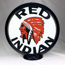 RED INDIAN GASOLINE gas pump globe SIGN