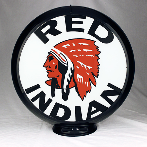 RED INDIAN GASOLINE gas pump globe SIGN