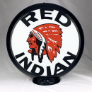 RED INDIAN GASOLINE gas pump globe SIGN