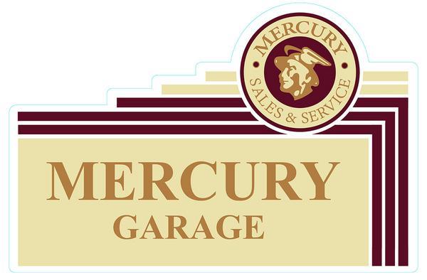 FORD MERCURY LOGO GARAGE HEAVY METAL SIGN