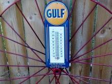 GULF THERMOMETER HEAVY METAL OLD LOOK