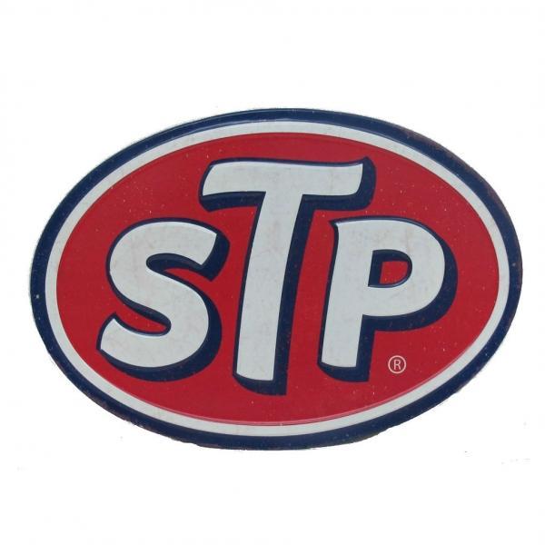 STP EMBOSSED METAL SIGN