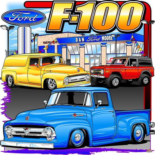 FORD F-100 DEALERSHIP HEAVY METAL SIGN 15