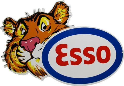 ESSO TIGER DIECUT HEAVY METAL SIGN