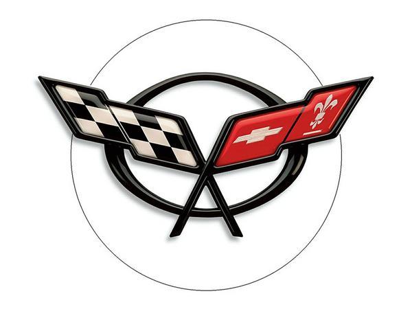 CORVETTE FLAGS CUTOUT METAL SIGN 18