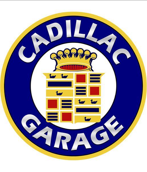 CADILLAC GARAGE ROUND METAL SIGN 18
