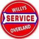 WILLYS OVERLAND SERVICE ROUND METAL SIGN 12