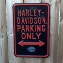 HARLEY PARKING ONLY HEAVY METAL SIGN